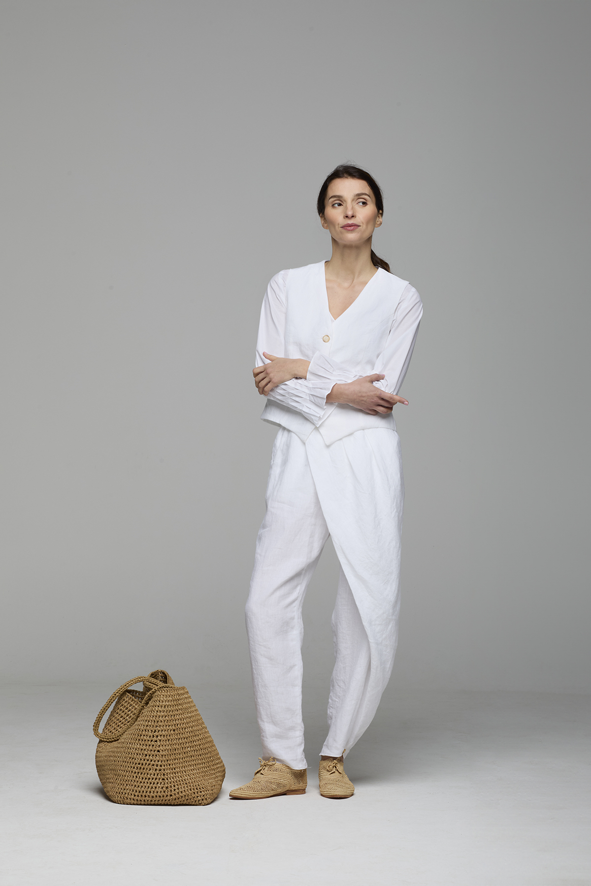 Pantalone portafoglio in lino