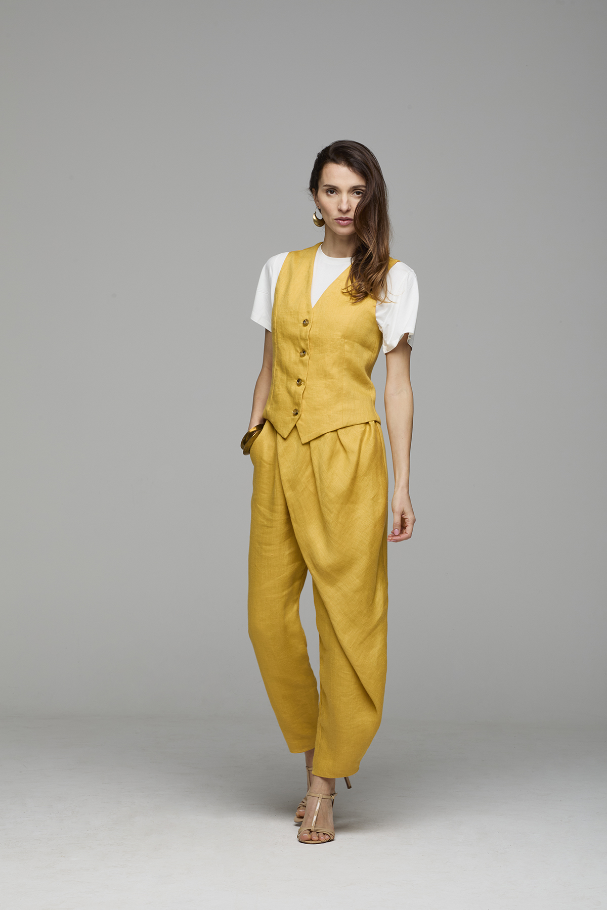 Pantalone portafoglio in lino